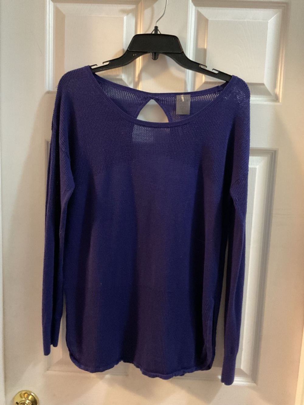 CALIA by Carrie Underwood Purple Open-Weave Scoop Neck Sweater